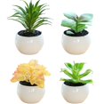 thumbnail image 1 of 4pcs Medium Round Plastic Pots Simulation Succulents Bonsai Creative Small Ornaments Simulation Flower Pot Planting, 1 of 5