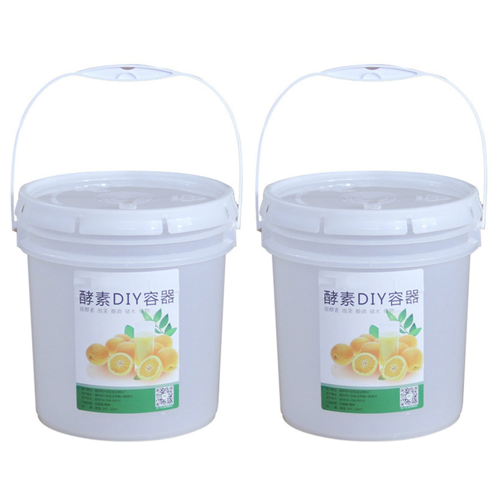 2X 5L Plastic Bucket for Wine Fermentation Leakproof Container Beer