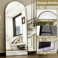 thumbnail image 4 of SHATTERVUE 57"x19" Arched Floor Mirror Full Length Free-standing Mirror, Black, 4 of 6