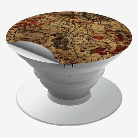 Olive Kids Pirates Treasure Map - Skin Decal For Popsockets (4-Pack Decals Only) Cover / Pirate Map Arrrr Treasure Gold