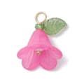 thumbnail image 2 of Acrylic Pendants with Glass and Brass Findings Flower Charms Mixed Color 11x14x14mm Hole: 3x4mm, 2 of 5