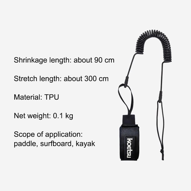 Correa de tabla de surf en espiral Accesorios de cuerda de pie de seguridad de tabla de surf de TPU (5 mm) Tmvgtek Para Estrenar