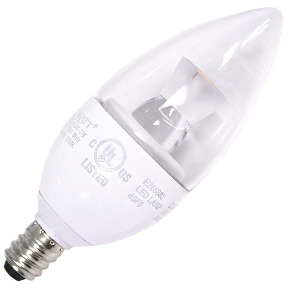 LongStar 02828 - G-L6-CANDLED-4.5W-27K Blunt Tip LED Light Bulb