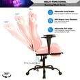 thumbnail image 5 of Gaming Chair Ergonomic Computer Chair with Footrest, Massage Lumbar Support, High Back PU Leather Adjustable Swivel Reclining Chair for Adults(Pink), 5 of 8