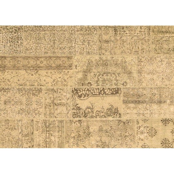 Ahgly Company Indoor Rectangle Patchwork Brown Transitional Area Rugs, 7' x 9'