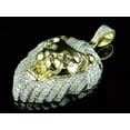 thumbnail image 2 of 3.50CT Round Cut Moissanite Men's Lion Head Pendant, 14K Yellow Gold Finish, Bold Charm Necklace, Statement Jewelry, Hip Hop Style Gift, 2 of 2