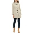 thumbnail image 2 of INSPIRE CHIC Women's Coat Single Breasted Long Sleeve Tunic-length Winter Outwear with Pockets L Beige, 2 of 6