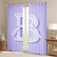 thumbnail image 2 of Erosebridal Initial Letter B Curtains for Living Room, Purple 30%-50% Blackout Curtains Set of 2 (38x54), Kawaii Bow-tie Curtains and Drapes (38x54), Window Curtains Room Decorative, 2 of 6