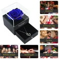 thumbnail image 4 of Mistaha Acrylic Roses Jewelry Set with Necklace and Greeting Card in Gift Box - Valentine's Day, Birthday, Anniversary Gift - Drawer Style Design - Blue Rose - Includes Gift Bag - Red, Pink Options -, 4 of 7