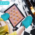 thumbnail image 4 of Asija Short Oven Mitts, Oven Gloves Cooking Mitts Pair Heat Resistant, Pot Holder with Non-Slip Grip and Hanging Loop, Set of 2pcs, 4 of 5