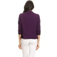 thumbnail image 4 of Women's Fitted Waist Length Jacket Open Front Draped Neck Ruched Sleeves, 4 of 5