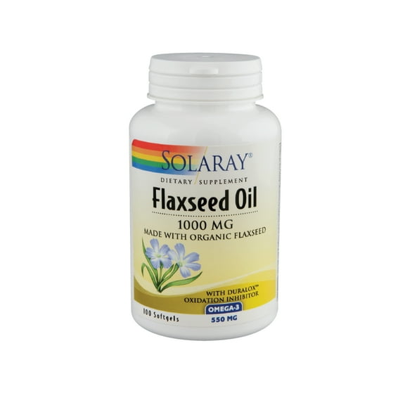 Solaray Flaxseed Oil, Softgel (Btl-Plastic) 1000mg 100ct