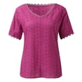 thumbnail image 7 of Casual Shirt for Women Short Sleeve V Neck Graphic Print Comfort Womens Golf Shirt,Hot Pink,XL, 7 of 7