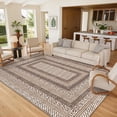thumbnail image 2 of FairOnly Non Slip 9'x12'Geometric Area Rug for Living Room Bedroom Machine Washable Low Pile Non Slip Rug for Kitchen Dining,Khaki, 2 of 8