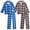 Blue White/Green Red Plaid, variant on Quad Seven Boys Flannel Fleece Pajamas - 4 Piece Long Sleeve Button Down Sleepwear Set (Sizes: 8-14)