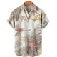 thumbnail image 5 of Camisa hawaiana de lujo para hombre, informal, con estampado de flores en 3D, mangas cortas, talla grande, con múltiples elementos, cuello abatible y botones, 5 of 5