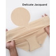 thumbnail image 4 of INNERSY Women's Cotton Jacquard Underwear Breathable Hipster Panties 3 Pack(M,Natural), 4 of 8