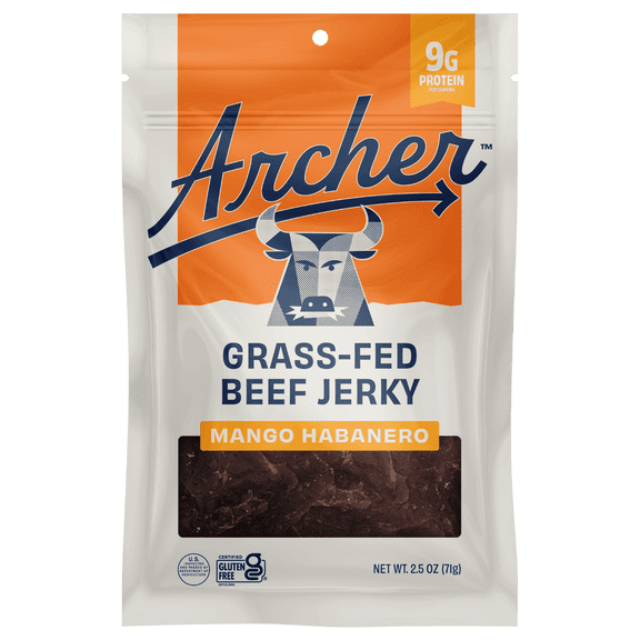Country Archer Gluten Free Grass-Fed Beef Jerky Mango Habanero - 2.5 oz Pack of 3
