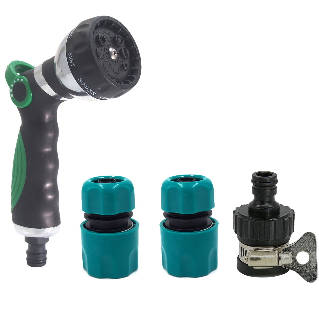 Rotating Head Water Spray Washer Gun 8 Pattern Adjustable Hose Nozzle Sprinklers