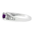 thumbnail image 4 of 10k White Gold Round Amethyst And Diamond Ring, 4 of 8