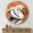 thumbnail image 2 of Designart 'Close Up Swan On The Water' Traditional Circle Metal Wall Art 29x29 - Disc of 29, 2 of 5