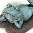 thumbnail image 5 of Alpine Corporation Frog Laying Down on a Leaf Statue, 9 Inch Tall, 5 of 12