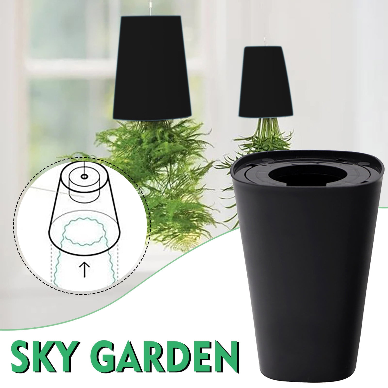 Indoor Upside-Down Planter Pots,Recycled Hanging Planters for Herbs & Flowers, for Balcony Gardens,Home Decor,or Office Spaces