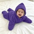 thumbnail image 4 of EnJoCho Baby Starfis𝗁 Onesi𝖾, Cozy Star Baby Swaddle Bag, Baby Soft Fleece Romper, Fall Winter Warm Outfits 3-12M, 4 of 5