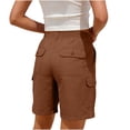 thumbnail image 5 of Cargo Shorts Women Bermuda Knee Length Long Hiking Pull on Shorts with Pockets Elastic Waist for Summer Casual Trendy Coffee XL, 5 of 6