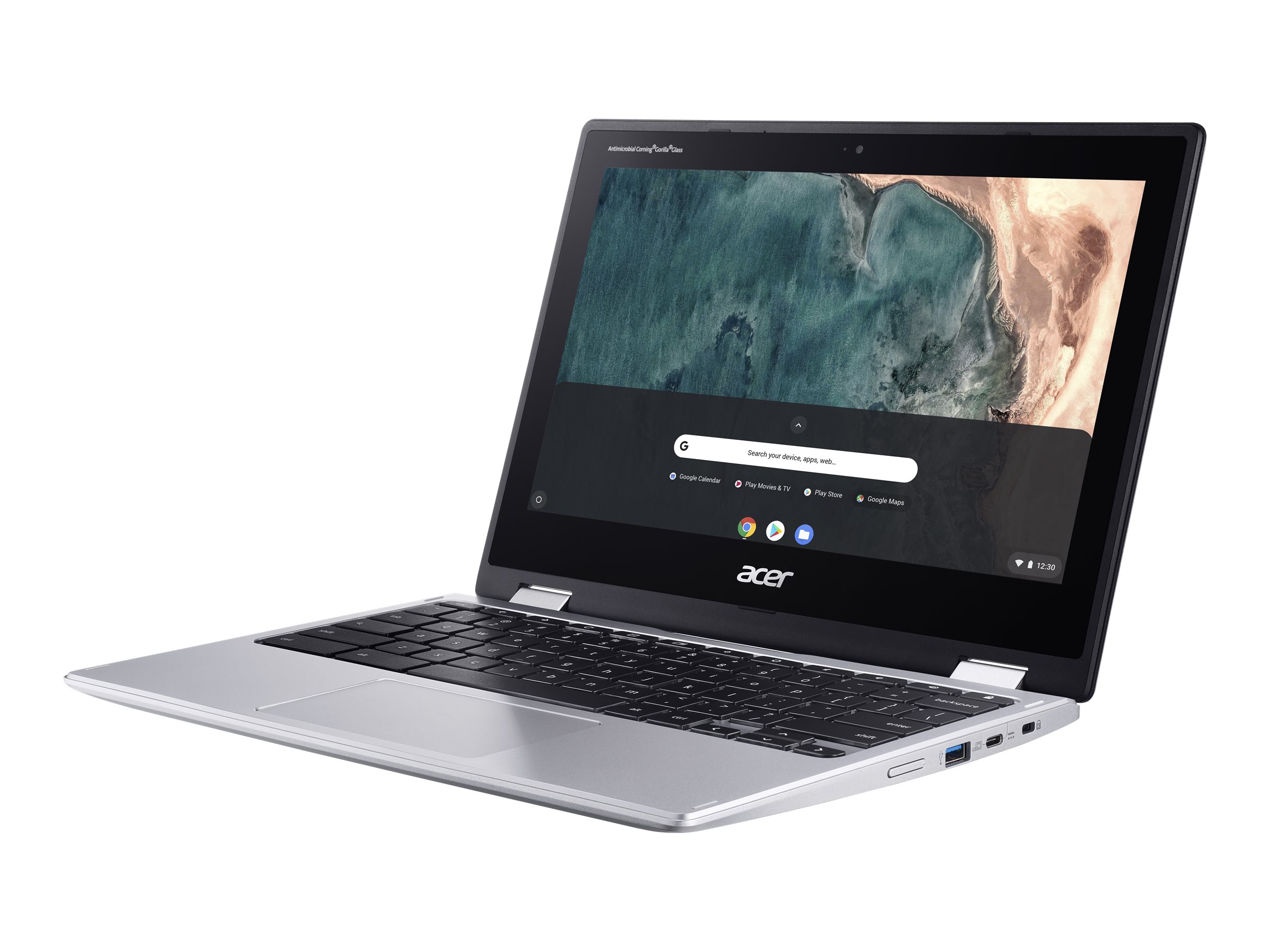 Acer Chromebook Spin 311 CP311-2H-C008 - Flip design - Celeron N4000 / 1.1 GHz - Chrome OS - 4 GB RAM - 64 GB eMMC - 11.6" AHVA touchscreen 1366 x 768 (HD) - UHD Graphics 600 - Wi-Fi, Bluetooth - pure silver - kbd: US - image 2 of 13