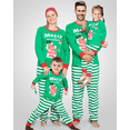 thumbnail image 3 of Matching Family Pajamas Sets Holiday Deer Letter Stripe Tops Pants, 3 of 8