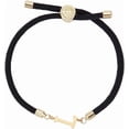thumbnail image 2 of 1pc Adjustable Nylon Cord Slider Bracelets for Women with Golden Brass Jewelry Accessories & 304 Stainless Steel Letter, 2 of 4