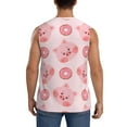 thumbnail image 4 of Fotbe Pigs Head And Donuts Men's Camiseta sin Mangas Estampada para Hombres, Playera Casual para Gimnasio, Entrenamiento, Playa-Small, 4 of 7