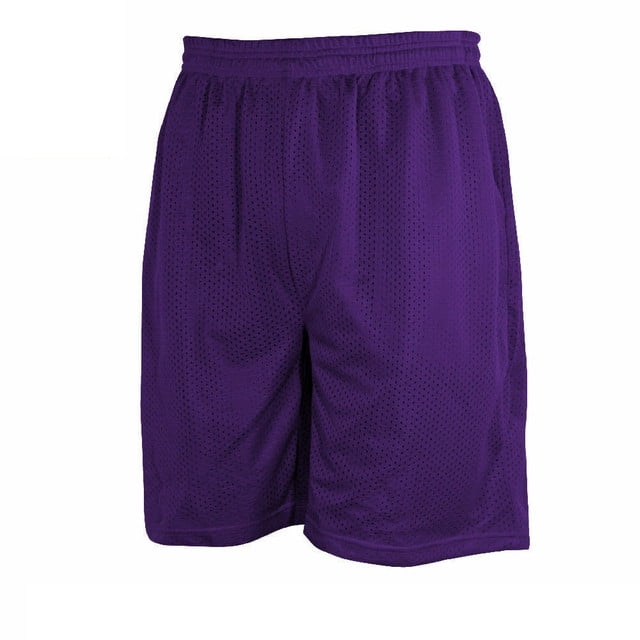 Men's Casual Plain Mesh Shorts 2 Pockets Gym Workout Fitness Basketball ...