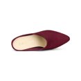 thumbnail image 4 of BLISSFUL STEP Women's Slides Chunky High Heels Slip on Pointed Toe Slide Mules Burgundy 8, 4 of 6