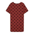 thumbnail image 6 of Jinhomg Womens Loose T Shirt Dress Cute Polka Dot Print Casual Dresses Plus Size Comfy Long Sleeve Crew Neck Midi Dress Daily Wear Prime Big Deal Days Scale Red XXXL, 6 of 8