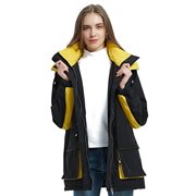 Giolshon Womens Outdoor Windbreaker Ski Jacket, Fall and Winter Fashion Warm Waterproof Padding Snow Mountain Coat with Hood