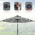 thumbnail image 5 of Sonerlic 7.5ft LED Patio Outdoor Shade Table Umbrella w/ Steel Frame for Yard,Garden,Park,Poolside and Deck,Gray, 5 of 7