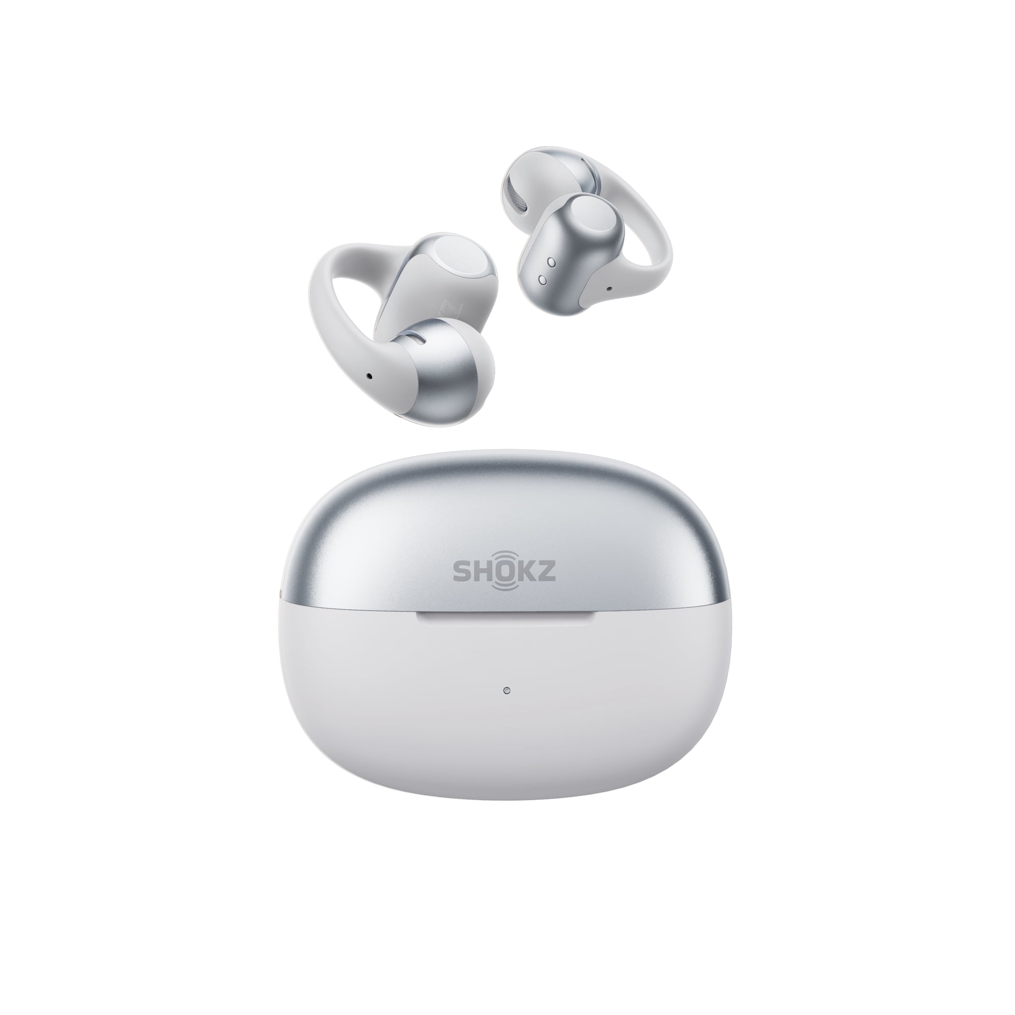 SHOKZ OpenDots2-Open-Ear Headphones,Clip-On Earbuds-Wireless Bluetooth Earbuds with Dolby Audio-3 Mics for Clear Calls-Secure All-Day Comfort-Wireless Charging-40 Hrs Playtime-Interchangeable earbuds