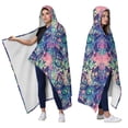 thumbnail image 2 of Wearable Blanket,Green Blue Butterfly Pink Purple Pattern Hooded Wearable Sherpa Blanket for Adults & Teens,Winter Poncho Shawl Wrap Cape Thick Warm,60"x80", 2 of 5