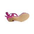 thumbnail image 6 of BLISSFUL STEP Women's Shoes Slingback Back Ankle Open Toe Tie Block Heels Sandals Hot Pink 5.5, 6 of 8