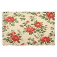 thumbnail image 2 of Red and Green Floral Pattern Highly Absorbent Polyester Doormat Anti-slip Anti-fouling Indoor Outdoor Entrance Welcome Mat 32×20in., 2 of 8