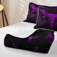 thumbnail image 4 of Feelyou Neon Spooky Bat Quilt King, Vintage Gothic Halloween King Coverlet Set, Purple, 3 Pieces, 1 Comforter and 2 Pillowcases, 4 of 7