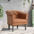 thumbnail image 1 of vidaXL Tub Chair Brown Faux Leather, 1 of 5