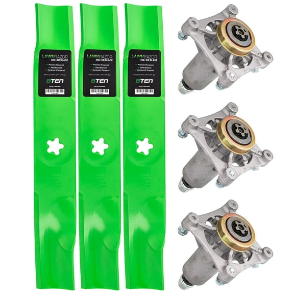 8TEN Spindle Mulching Blade Kit for AYP Husqvarna 48 inch YTH 2348 MK1002210