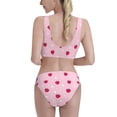 thumbnail image 3 of Picia Strawberry And Heart Women's High Waisted Bikini Scoop Neck Swimsuit Two Pieces Bathing Suit-Small, 3 of 8