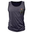 thumbnail image 5 of Domuza Workout Tank Tops for Men Gym Athletic Bodybuilding Muscle Sleeveless Shirts with Pocket Summer Trendy Casual Tees Navy 2XL, 5 of 7