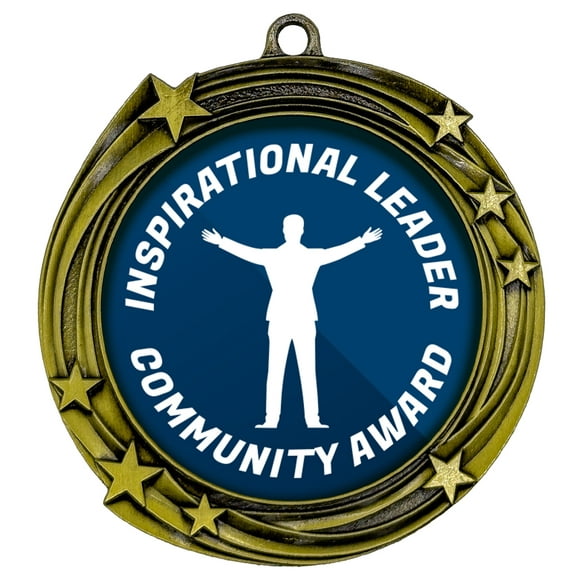 Inspirational Leader Community Award Star Design Medal | Volunteer and Community Service Award