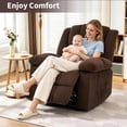 thumbnail image 4 of Garvee Oversized Recliner Chair for Adults, 150° Manual Recliner Nursery Chairs, with Corduroy Upholstery, Brown, 4 of 7