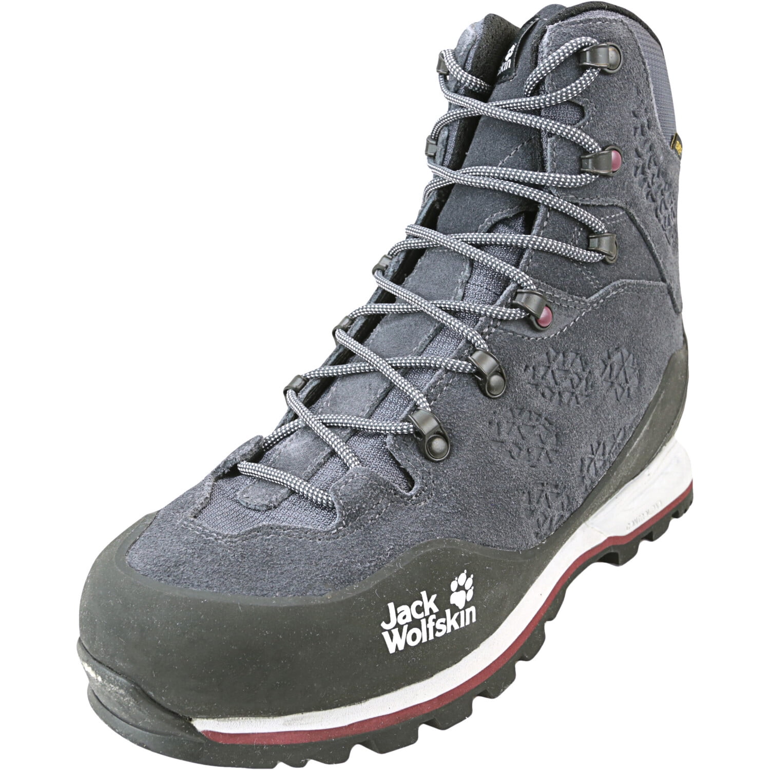 Jack Wolfskin Women's Wilderness Xt Texapore Mid Ebony / Burgundy AnkleHigh Leather Hiking Boot